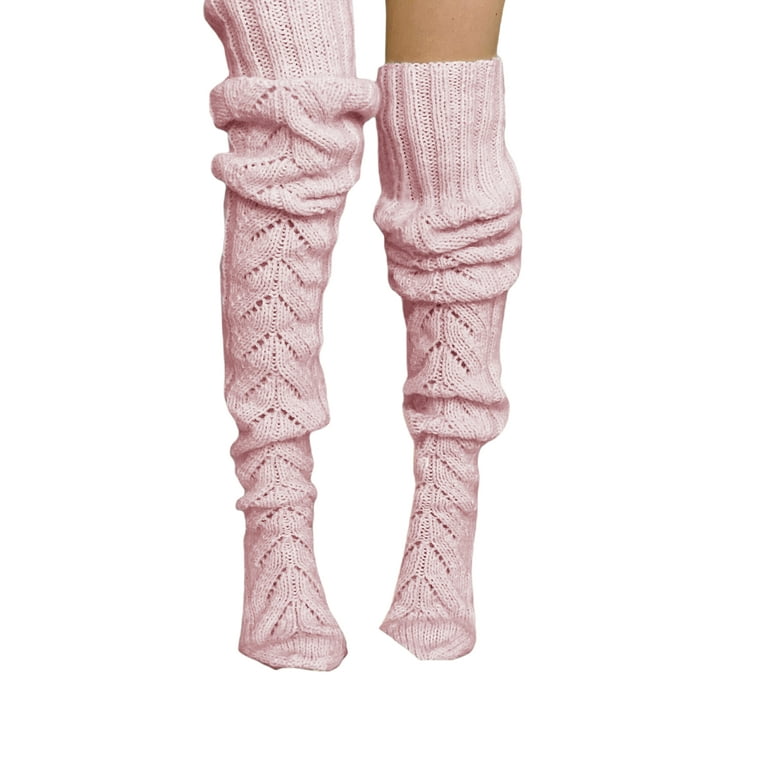 PHOGARY 2 Pairs Long Stretch Knitted Stirrup Dance Ballet Leg Warmers,  Thigh High Socks Over Knee Footless Socks Crochet Knitted Long Boot Socks  High Boot Cuffs Boot Topper Socks for Women Girls 