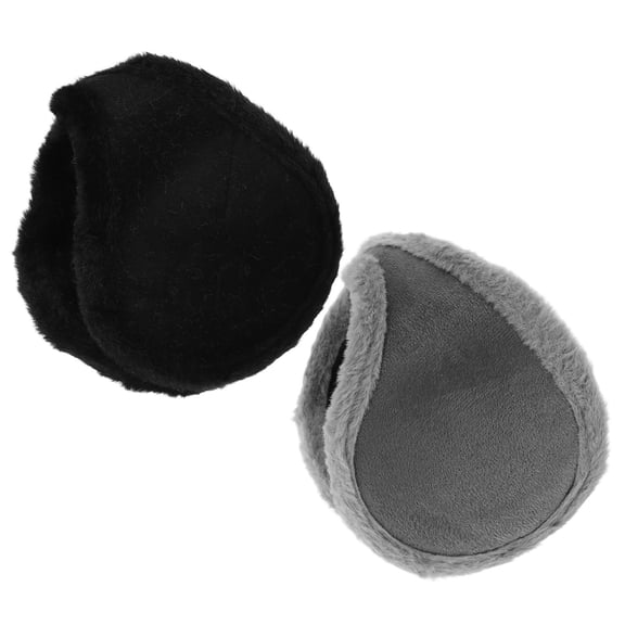 ELAYARD Elayard Assorted Color Men's Ear Muffs Warm Plush Spandex Behind-The-Head Design 2Pcs