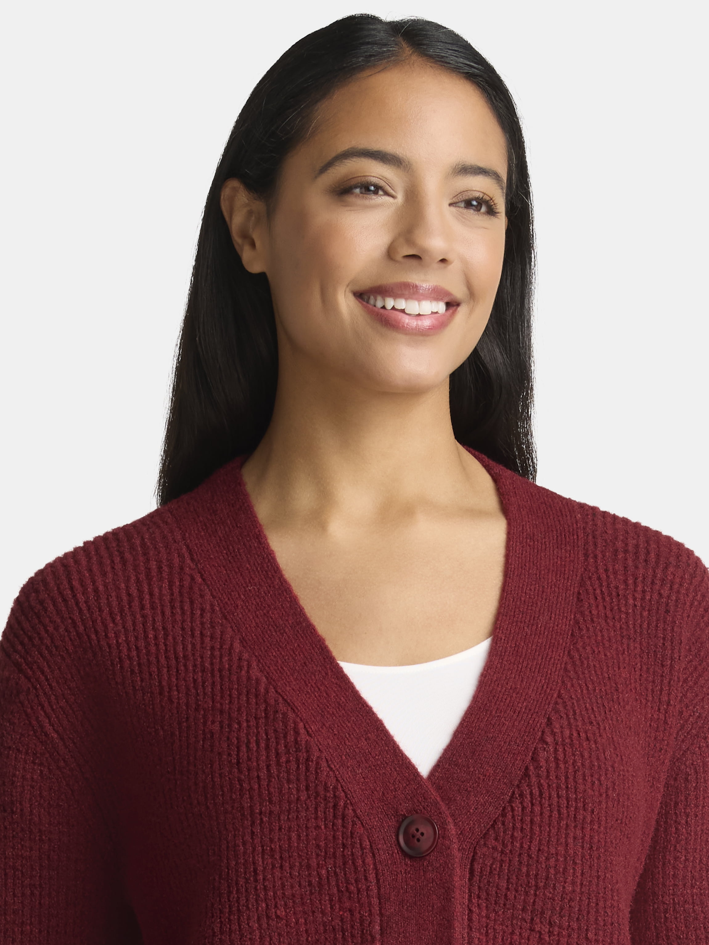 Time and Tru Women's and Women's Plus Cardigan and Pants Sweater Set, 2-Piece, Sizes XS-4X