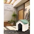 thumbnail image 4 of RED VELVET Casa Perro Casetas de Plástico Exteriores, Resistente al Agua y Clima,Fácil de Montar, Jardín, Patio y Exterior (Verde, Chica), 4 of 6