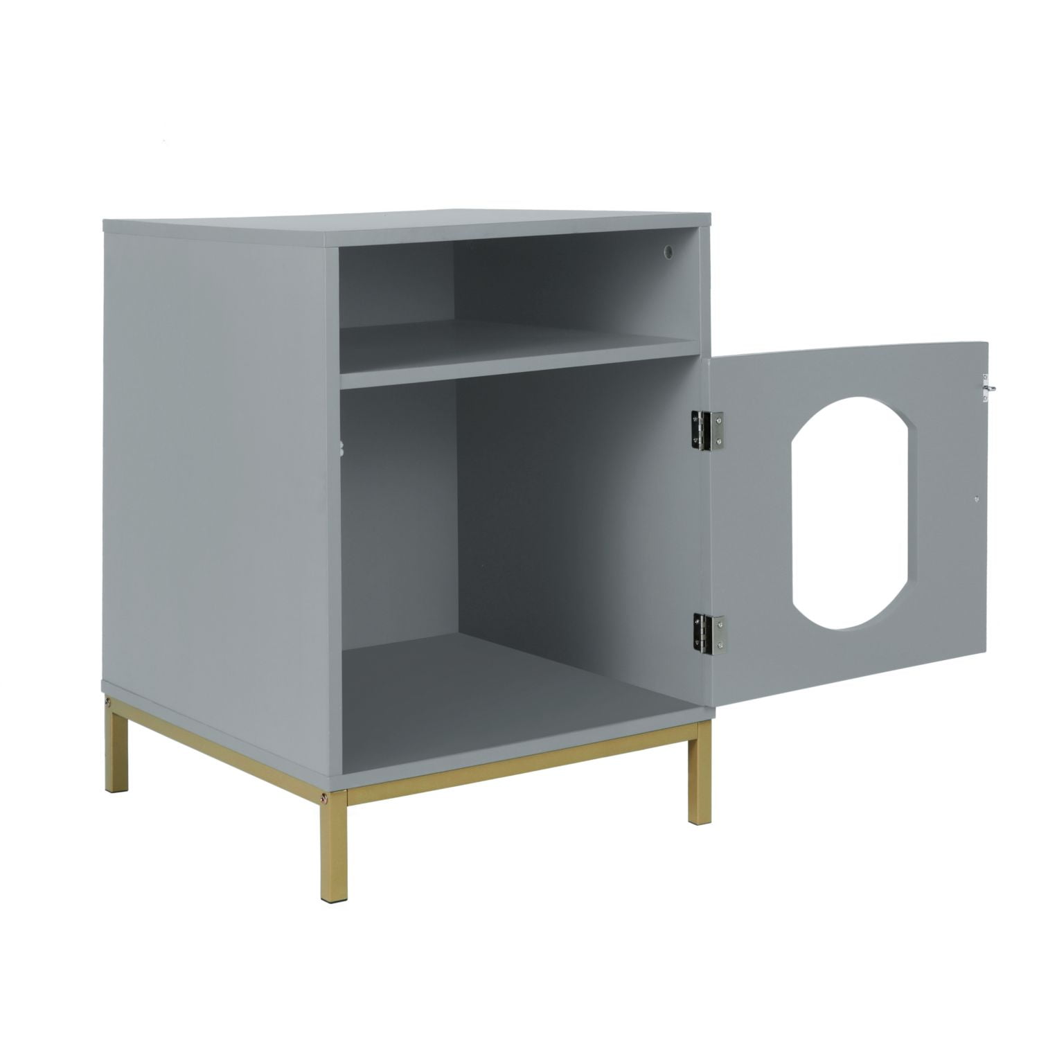 Pefilos Pet House in Enclosed Cat House for Litter Box Nightstands, Cat Washroom Hidden, Gray Pefilos Pet House in Enclosed Cat House for Litter Box Nightstands, Cat Washroom Hidden, Gray