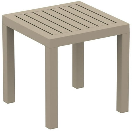 Compamia Ocean Square Resin Patio Side Table In Black