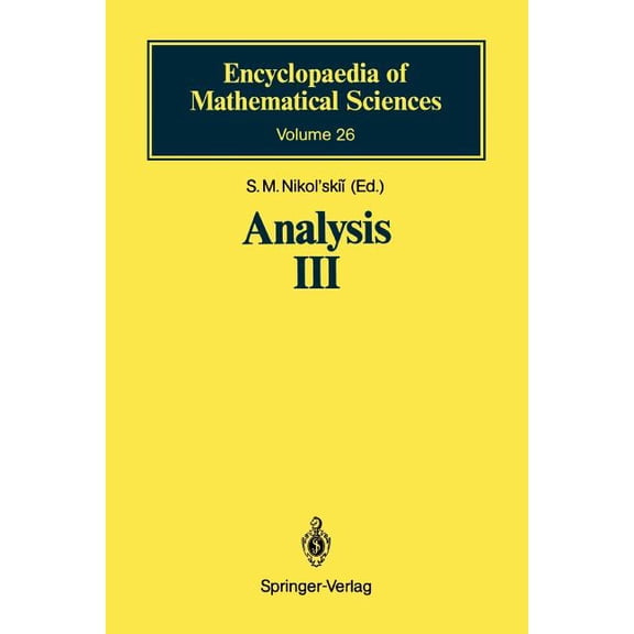 Encyclopaedia of Mathematical Sciences Analysis III: Spaces of Differentiable Functions, Book 26, (Paperback)