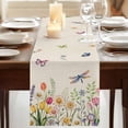 thumbnail image 3 of Table Runners 36 Inches Long Dress Scarves, Wildflowers Farmhouse Kitchen Table Runner, Short Coffee Tablerunners, Spring Vintage Tulip Butterfly Floral Leaf 13x36 Inch, 3 of 9