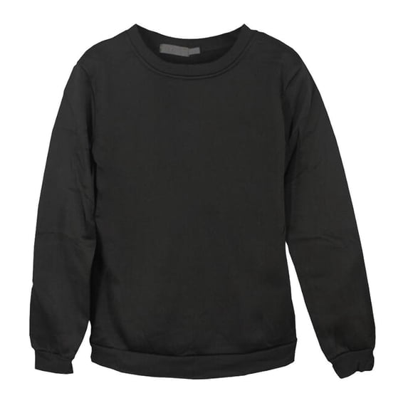 Hombres Mujeres Invierno Fleece Sudadera Casual Sweater Hoody Hoodie - Negro, L L Macarena Sudadera con cuello redondo