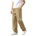 thumbnail image 2 of Jessboyy Sweatpants for Boys Loose Fit Straight Leg Open Bottom Sweatpant with Pockets Elastic Waist Casual Fall Winter Boy Pants Khaki,7-8 Years, 2 of 9
