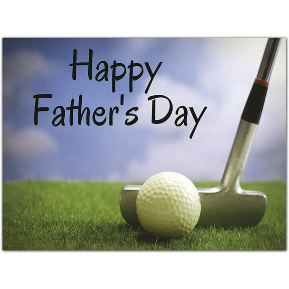 Jumbo Extra-Large Fathers Day Golf Greeting Card - Blank on the Inside - With Envelope 11.75" x 9" - Single