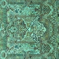 thumbnail image 1 of Ahgly Company Indoor Square Animal Turquoise Blue Traditional Area Rugs, 6' Square, 1 of 4