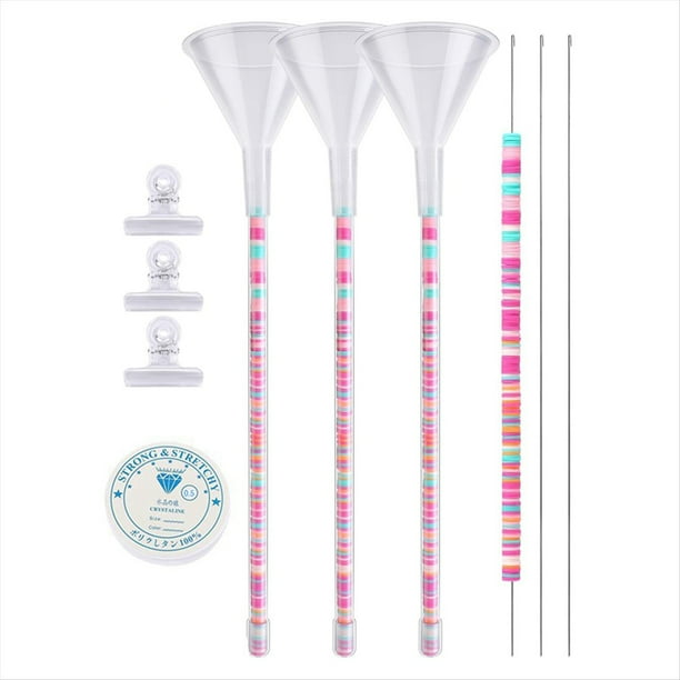 Kit de 3 Herramientas para Hacer Cuentas de Arcilla: Kit para Hacer Pulseras con Embudo para Hacer Cuentas: Agujas para Hacer Cuentas con Embudo para Hacer Cuentas