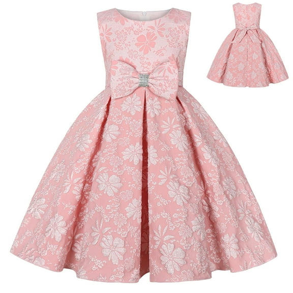 Little Girl Flower A-line Wedding Party Dress Kids Pageant Birthday Formal Pink Dres