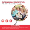 Ematic ESST406RD Extendable Selfie Stick with Built-in Bluetooth Camera Button (Red)