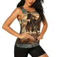 thumbnail image 2 of Fotbe Western Skeleton Cowboy Horse Womens Loose Fit Casual Flowy Slim-Fit Tank Tops Athletic Round Neck Trendy Sleeveless Summer Tops for Gym and Yoga-Large, 2 of 7
