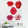 thumbnail image 1 of Kiss Tapestry, Macro Design Woman Lips with Heart Shaped Gap, Fabric Wall Hanging Decor for Bedroom Living Room Dorm, 5 Sizes, Vermilion Magenta, by Ambesonne, 1 of 1