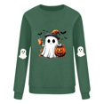 thumbnail image 4 of Women Halloween Sweatshirt Cute Ghost Graphic Pullover Top Funny Pumpkin Print Crewneck Spooky Season, 4 of 4