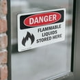 thumbnail image 4 of (2 Pack) Flammable Liquids Stored Here OSHA Danger Sign 7 Inch X 5 Inch Vinyl Label Decal Sticker Weather Resistant, UV Protected for Workplace, Business, and Construction Site, Made in, 4 of 7