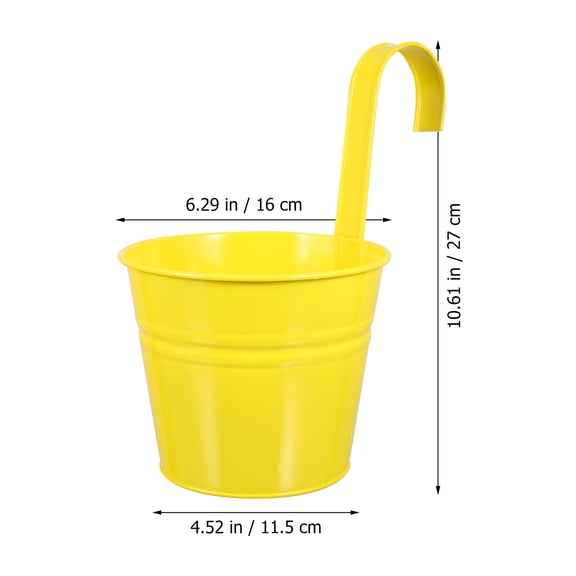 CIMAXIC Set of 5 Hanging , Iron Buckets in Assorted Colors, -Resistant Garden and Home Decor