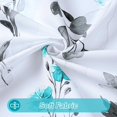 thumbnail image 4 of Teal Floral Tablecloth Oval, Watercolor Flower Table Cloth, Spring Summer Waterproof Table Cover, Wrinkle Free Tablecloth for Outdoor Dining Table Parties, Teal and Gray, 60x84 Inch Oval, 4 of 6