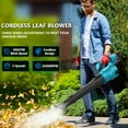 thumbnail image 4 of Leaf Blower,GOCHIFIX 580CFM/190MPH Brushless Electric Cordless Leaf Blower with 2PCS Batteries and 3 Nozzles,25000 RPM Lightweight Leaf Blowers for Patio Cleaning, Lawn Care, 4 of 9