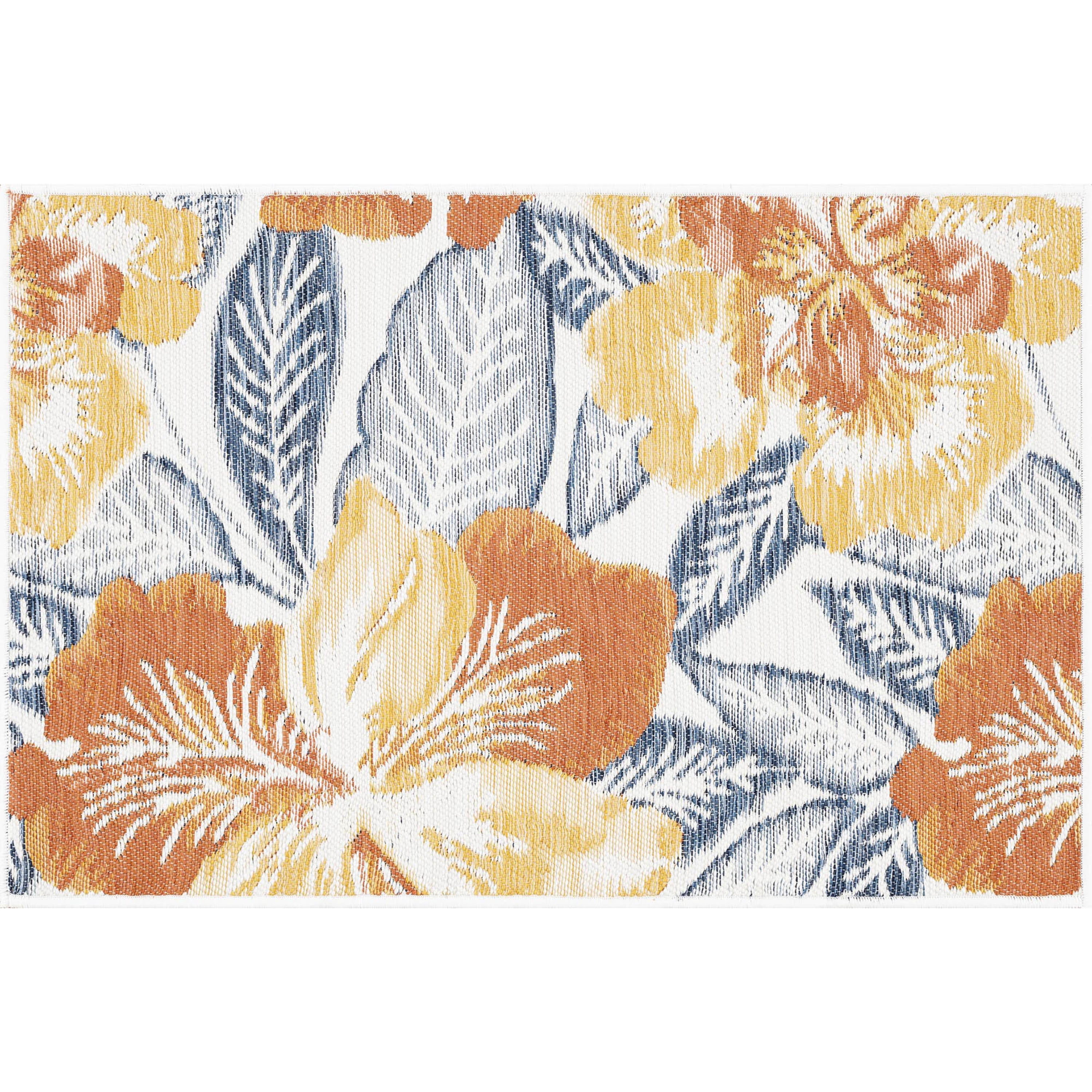2x3 Water Resistant, Small Indoor Outdoor Rugs for Patios, Front Door Entry, Entryway, Deck, Porch, Balcony | Outside Area Rug for Patio | Multi-Color, Floral | Size: 2' x 3'