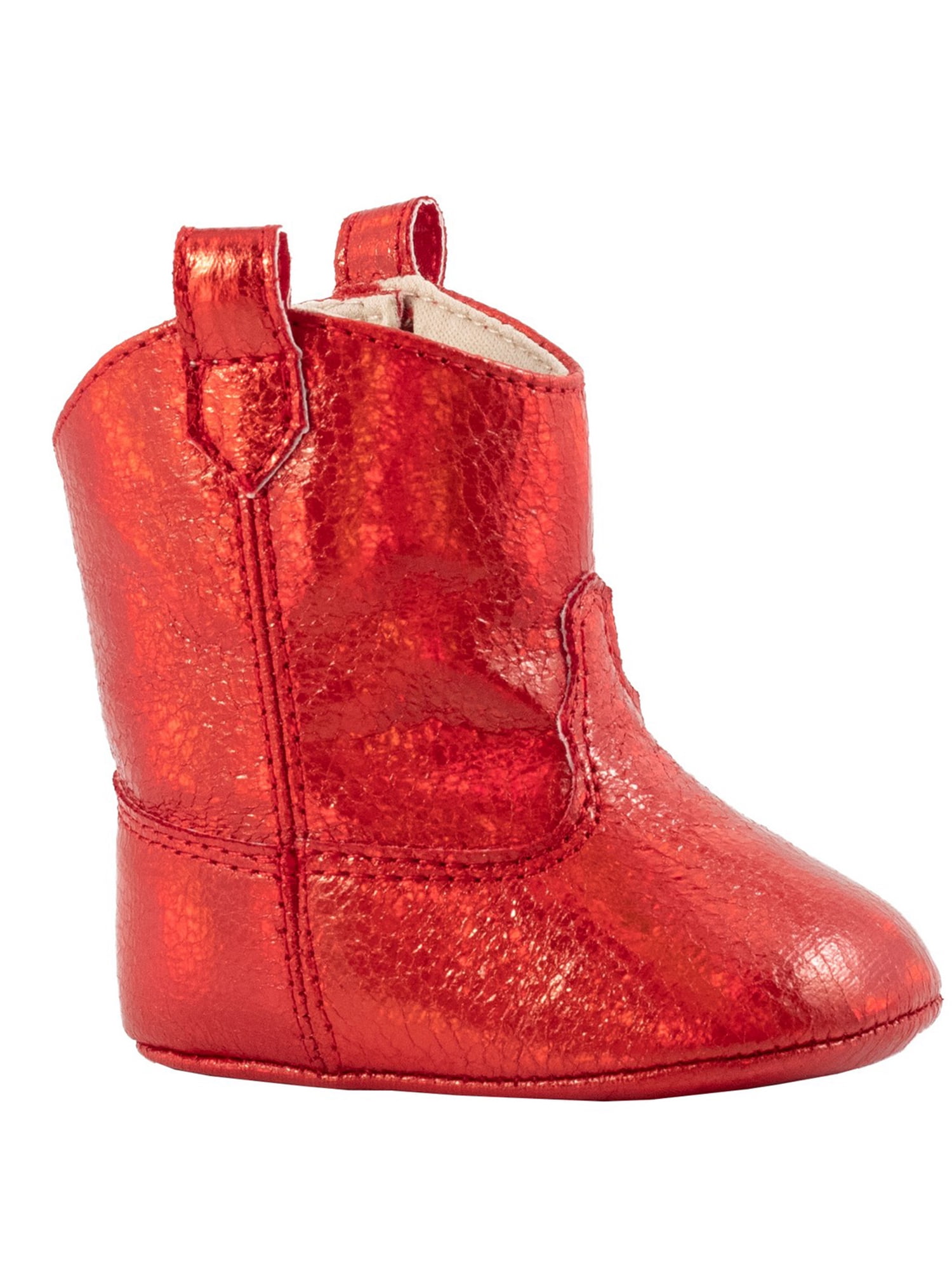 Baby Deer Baby Deer Girls Red Crackle Metallic Soft Sole