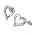 thumbnail image 3 of Yoursfs Silver Open Heart Stud Earrings for Women Platinum Plated Cubic Zirconia Earrings Studs Hypoallergenic Earring Jewelry for Wife Girlfriend Gifts, 3 of 6