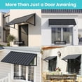 thumbnail image 6 of Domi Outdoor Metal Awning 60" x 36", Front Door and Window Canopy with Powder-Coated Frame, Weather Resistant Sun and Rain Shelter for Patio, Entrance, Porch and Balcony, Dark Gray, 6 of 9