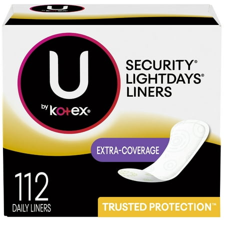 U by Kotex Lightdays Panty Liners, Regular, Unscented, 112
