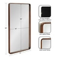 thumbnail image 3 of Kate and Laurel Valenti Transitional Rounded Rectangle Wooden Wall Mirror, 20 x 36, Walnut Brown, Sophisticated Modern Transitional Round Rectangular Mirror with Narrow Frame, 3 of 8