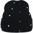 thumbnail image 2 of YooGuoGuo Winter Knitted Beanie Hat for Women Fashion Pearl Skull Cap Slouchy Warm Elastic Curled Hat Ear Protection, 2 of 7