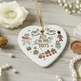 thumbnail image 4 of ViciArt Joy to the Toys Ceramic Heart Ornament – Holiday Christmas Tree Decor with Vintage Toy, 4 of 5