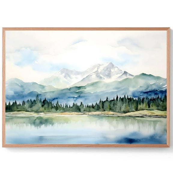 Miluva Montana Mountains Glacier National Park Print Landscape Wall Art Montana Nature Artwork Rocky Mountain Lake Art Print Decor For Living Room Bedroom, 8x12 UNFRAMED