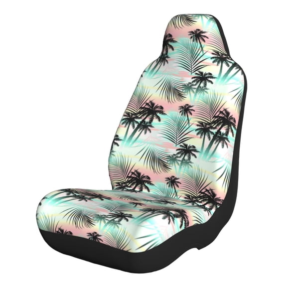Naloa Tropical Summer Palm Car Seat Covers 2PCs Front Car Seat Covers Universal fit for Most Cars SUVs and Trucks - 1