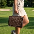 thumbnail image 3 of COEQINE Universal Golf Cart Seat Cover with Bag-Style Fold Design, Includes Carry Handle, Fits Most 2-Seaters, 51.2x30.3 Inch, Quilted Padding & 4 Front Pockets, Labrador Retriever Paw Brown, 3 of 8