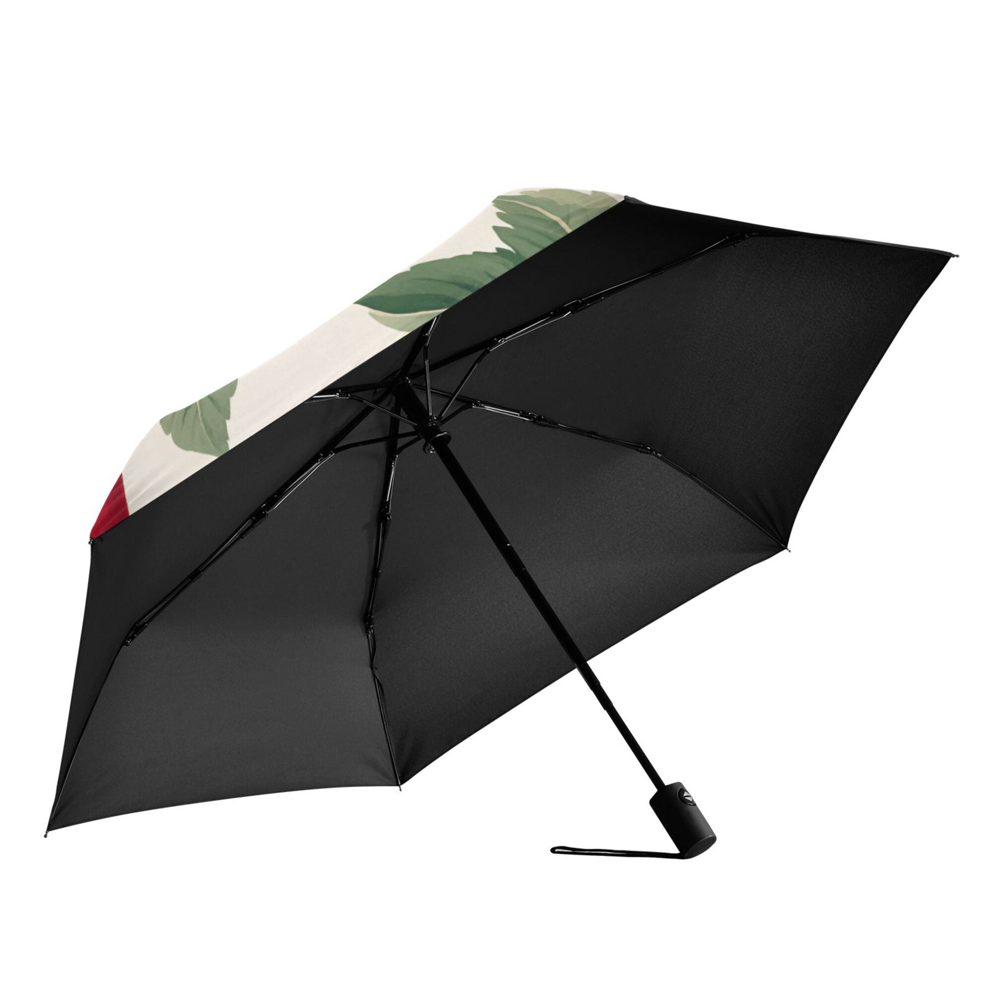 FORMRS Travel Umbrella Folding Auto Open Close Windproof Rain UV Protection, Apples Flower Pattern