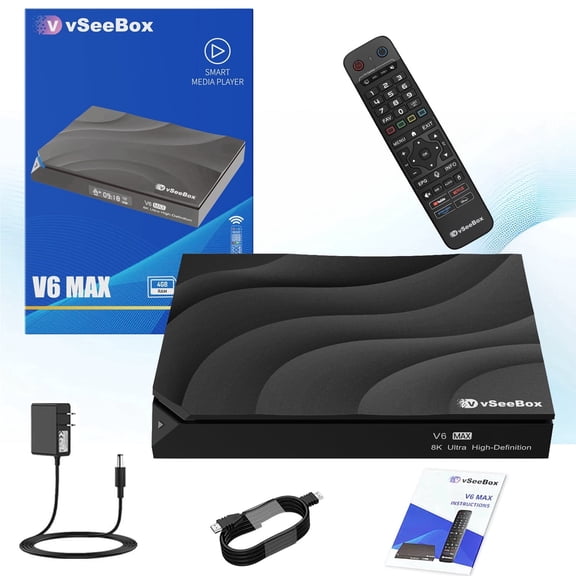 2026 vSeeBox V6 Max, 4GB RAM, 64GB Storage for Home Entertainment