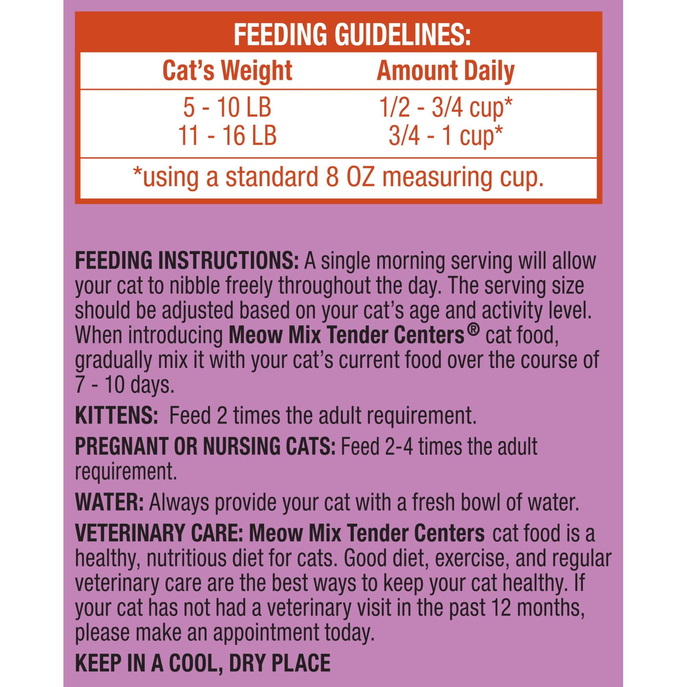 (3 pack) Meow Mix Tender Centers with Basted Bites, Chicken & Tuna Flavors, Dry Cat Food, 3 lb. Bag