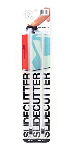 ChicWrap ZipSafe Replacement Slide Cutters, 2-Pack - Adheres to Any Plastic Wrap Dispenser - 13'