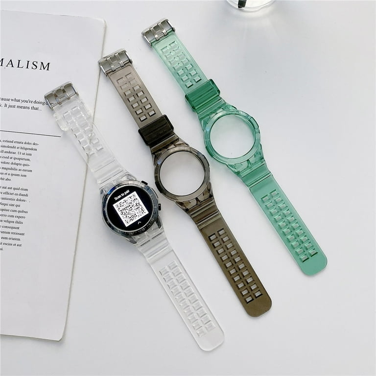 Flexible Silicone Strap with Frame Case for Huawei Watch GT 2 46mm Band GT2 Transparent Bracelet Sport Slim Belt Cover Bumper