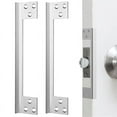 thumbnail image 1 of 2 Pcs Door Latch Guard Plate Outswing Angle Latch Protector Door Latch Cover Latch Shield L Shaped Security 11Inch, 1 of 8