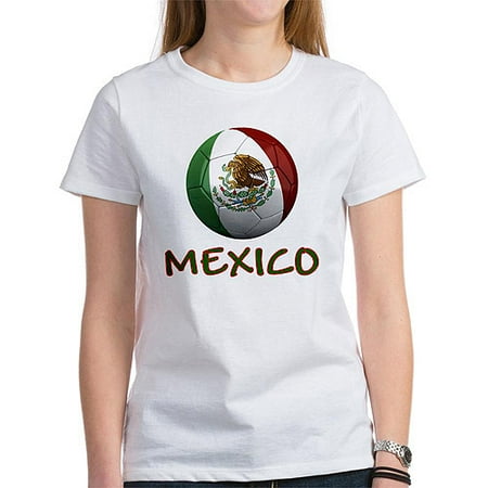 CafePress Womens Mexico Flag Soccer Ball T-Shirt