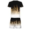 thumbnail image 3 of Pantalones cortos de manga corta transpirables para adultos con conjunto de dos piezas de jersey holgado estilo lavado con tinta, 3 of 3