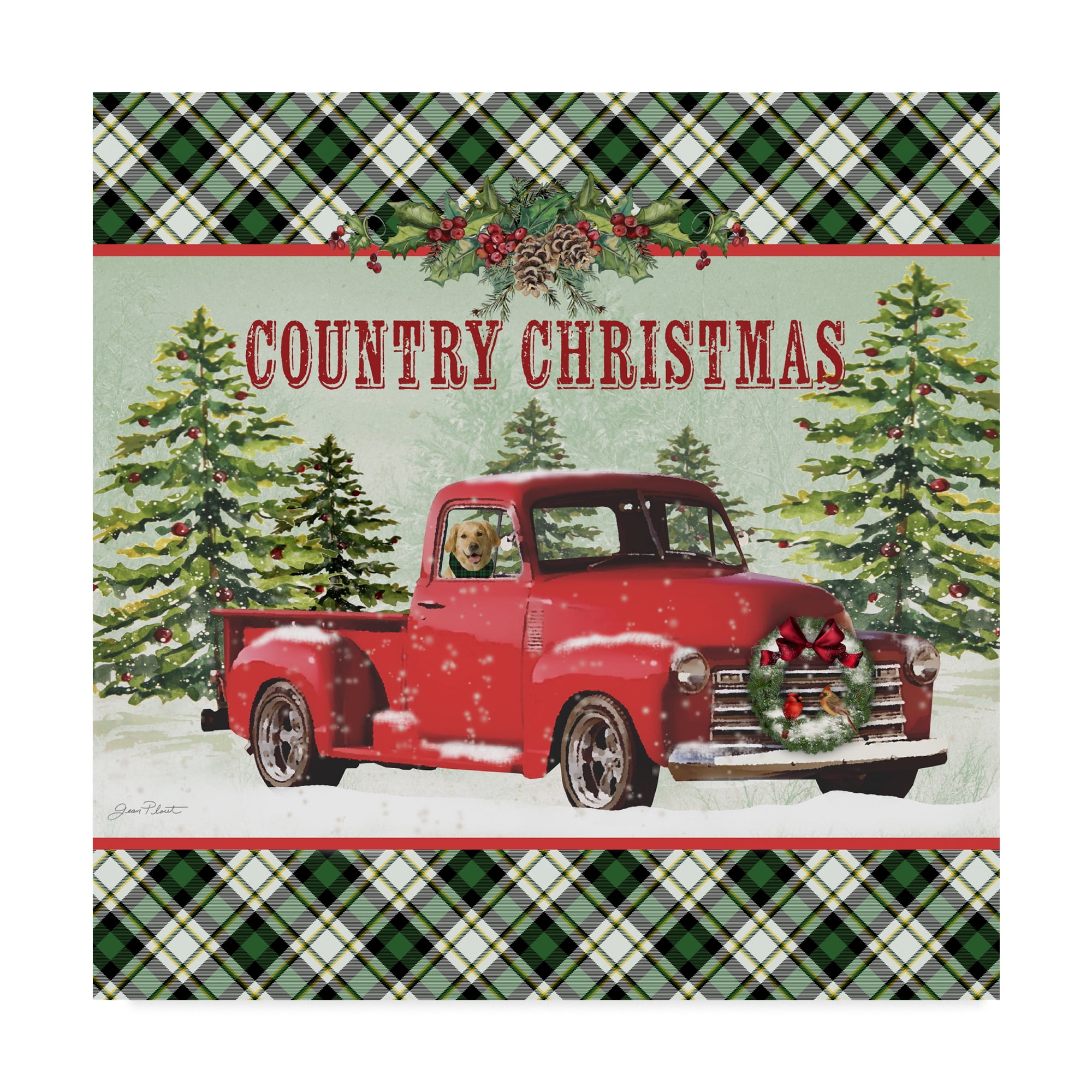 Trademark Fine Art 'Country Christmas Truck' Canvas Art by ...