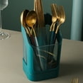 thumbnail image 2 of Self Draining Utensil Holder, Tswift Kitchen Utensil Holder for Countertop Multifunctional Draining Chopstick Cage Standing Straw Drying Rack Chopstick Storage Chopstick Holder Green, 2 of 5