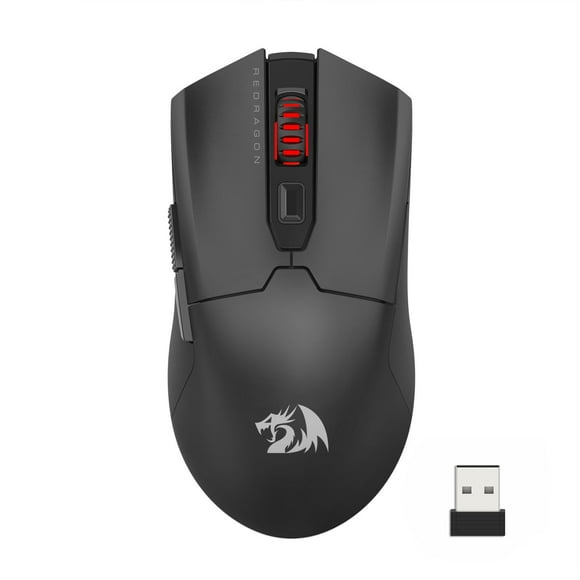 Redragon M995 Pro Wireless Gaming Mouse, 26000 DPI Wired/Wireless Mouse, BT & 2.4G Wireless, 6 Macro Buttons, 51G Ultra Lightweight, Reliable Power Capacity for PC/Mac/Laptop, Black