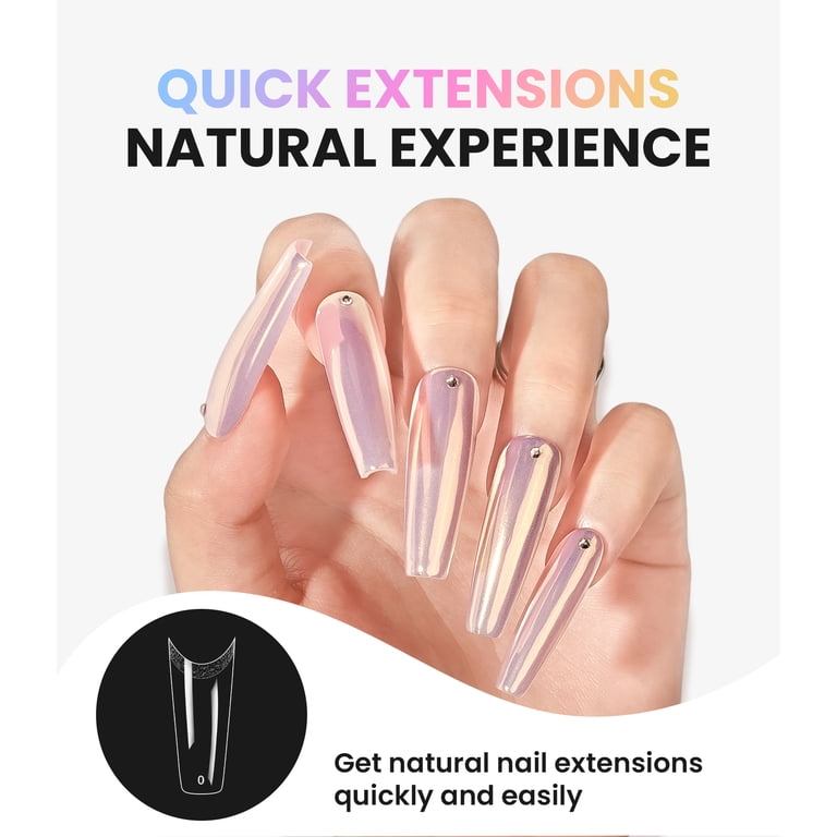 MelodySusie Long Coffin Nail Tips, 600-Piece Half-Matte Set photo 4