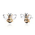 thumbnail image 1 of Pendientes de tuerca con forma de abejorro brillante chapados en oro de 18 quilates, 1 of 7