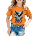 thumbnail image 4 of mgoYE American Flag Shirts Girls Boys 4th of July O-Neck Short Sleeve Patriotic T-Shirt Memorial Day Graphic Tee Independence Day Tops 250th Anniversary USA Shirts Gifts for Girls, 4 of 5
