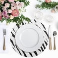 thumbnail image 4 of Ryvnso Zebra Black Print Round Plate Mats Dining Table Placemat Set of 4 for Holiday Decoration, 4 of 7