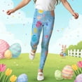 thumbnail image 2 of HXWCHs Girls Cozy Pants Easter Print Stretchy Athletic Casual Leggings for toddler Kids Playwear Comfortable Soft Base Layer Pants 9-10Years Light Blue, 2 of 5