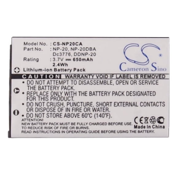 Replacement Battery For Casio 3.7v 650mAh Camera Battery